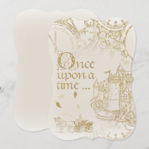Invitación Castillo del tema del cuento de hadas Carriage Gol