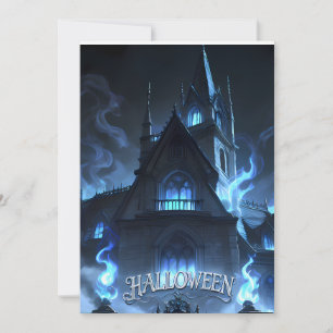 Invitación Castillo embrujado de Halloween gótico