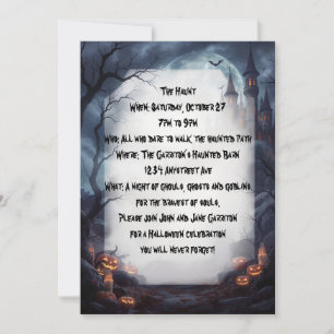 Invitación Castillo en la fiesta Mist Halloween
