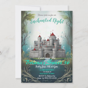 Invitación Castillo encantado dulce 16