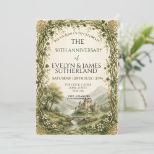 Invitación Castillo Irlandés Céltico Caprichoso Bosque Encant