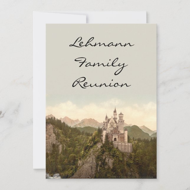 Invitación Castillo Neuschwanstein, Baviera, Alemania (Anverso)