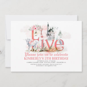 Invitación Castillo Princesa de Unicornio de Fairytale