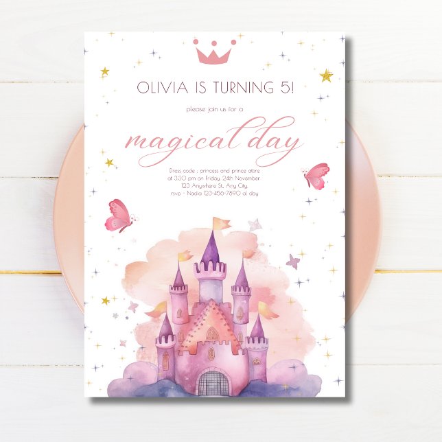 Invitación Castillo Princesa Princess Birthday Magical Day (Subido por el creador)