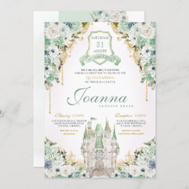 Invitación Castillo Real Mint Green Quinceanera