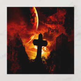 Invitación Castillos y fiesta de Halloween de los cráneos del