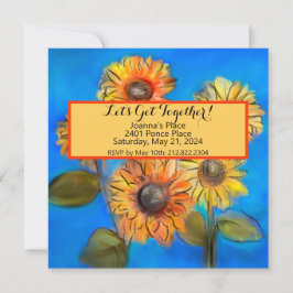 Invitación Casual Arte Original Sunflowers
