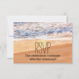 Invitación Casual Beach Wedding Gold Waves RSVP