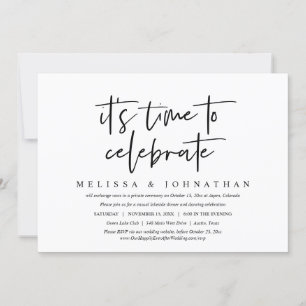 Invitación Casual Boda Elopement, es hora de celebrar