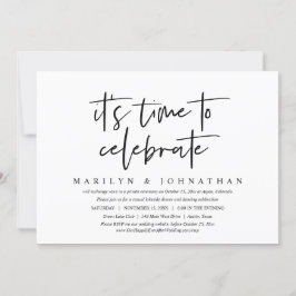 Invitación Casual Boda Elopement, es hora de celebrar