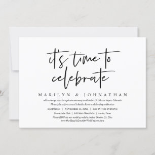 Invitación Casual Boda Elopement, es hora de celebrar