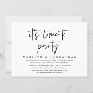 Invitación Casual Boda Elopement, Es Hora De Que El Fiesta