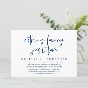 Invitación Casual Boda Elopement, Nada Fancy, Solo Amar
