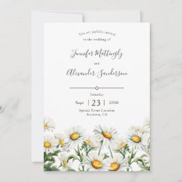 Invitación Casual Country Wedding Daisy Floral