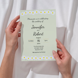 Invitación Casual Daisy Wedding Invitation