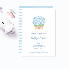 Invitación Casual Elegance Blue Hydrangea Boy Baby Shower