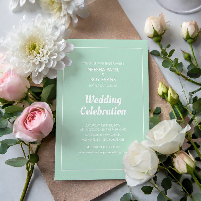 Invitación Casual Elegant Green Photo Boda (Subido por el creador)