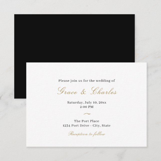 Invitación Casual Elegant Wedding (Anverso / Reverso)