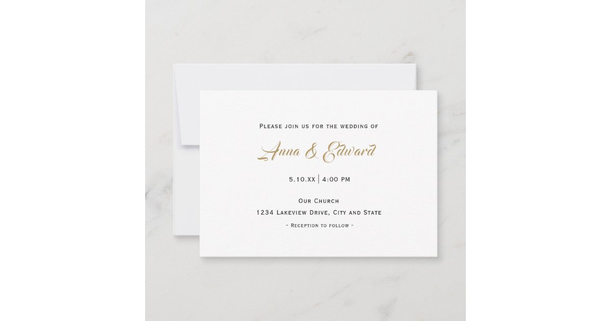 Invitación Casual Elegant Wedding Invitation | Zazzle.es