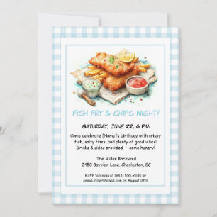 Invitación Casual Mariscos - Cumpleaños de Fritura de Pescado
