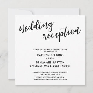 Invitación Casual Modern Handwriting Simple Wedding Reception