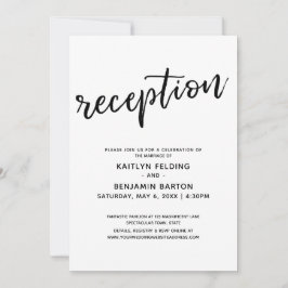 Invitación Casual Modern Handwriting Simple Wedding Reception