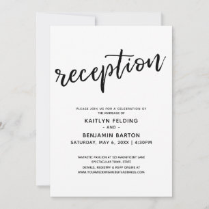 Invitación Casual Modern Handwriting Simple Wedding Reception