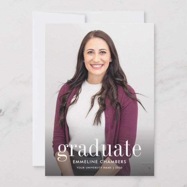 Invitación Casual Modern Photo Graduation Party (Anverso)