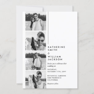 Invitación Casual moderno 4 cuerpo fotográfico todo en un Bod