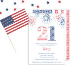 Invitación Casual Rojo Azul Blanco al aire libre 21 Fiesta de<br><div class="desc">¡Prepárate para una bocanada de cumpleaños 21 bajo el sol! Nuestra vibrante invitación en rojo, blanco y azul patriótico prepara el escenario para un divertido evento al aire libre, perfecto para una cocina barbacoa. ¡Únete a nosotros para una fiesta llena de comida, familia, amigos y fuegos artificiales! Una moderna invitación...</div>