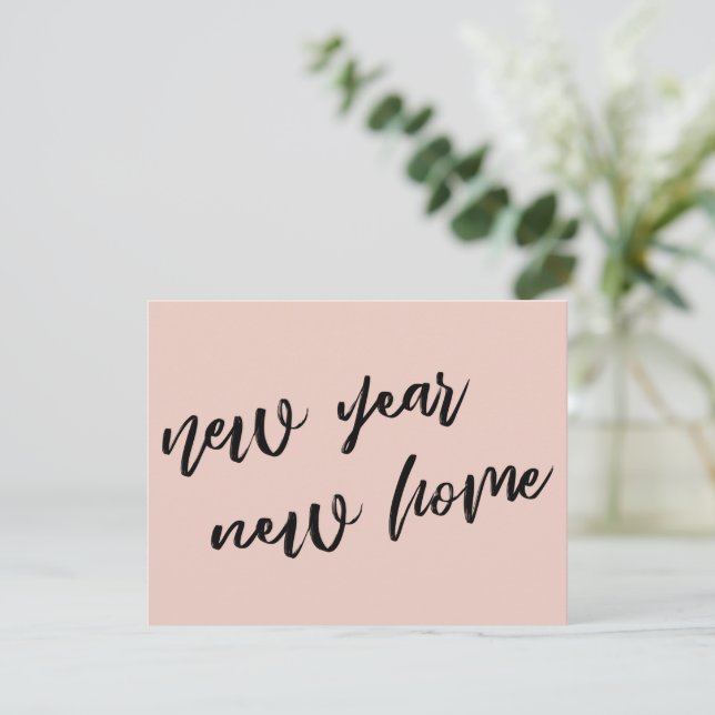 Invitación Casual Rubor New Year New Home (Anverso de pie)