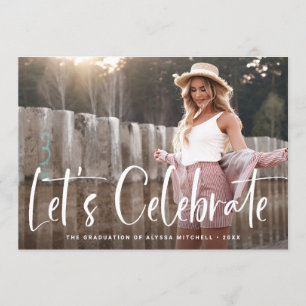 Invitación Casual Script   Dos fiestas de graduación fotográf