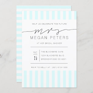 Invitación Casual Script   Moderna ducha de novias con leche