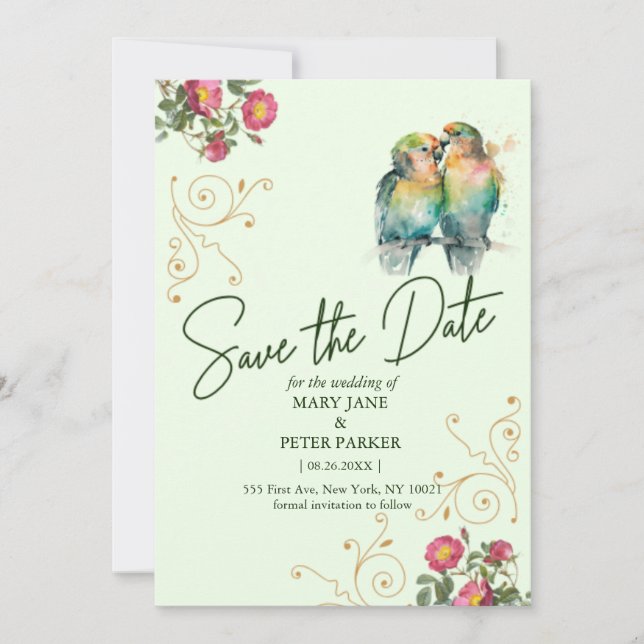Invitación Casual script typography wedding save the date (Anverso)
