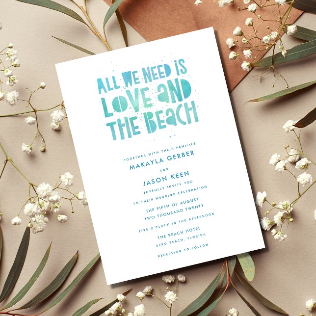 Invitación Casual Todo lo que necesitamos es la boda de amor  (Subido por el creador)
