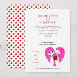 Invitación Cat Aovers Bride | Groom Purrr.fect Boda