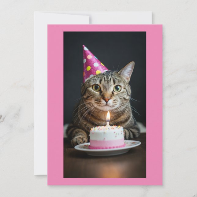 Invitación cat birthday (Anverso)