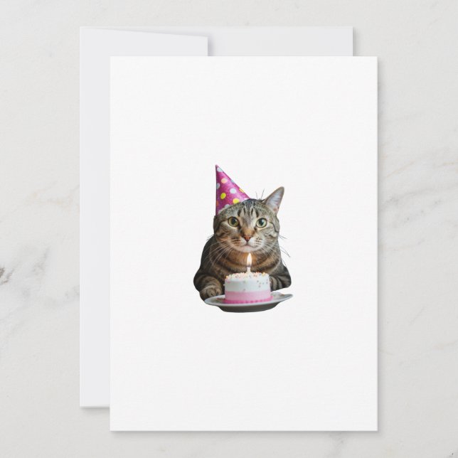 Invitación cat birthday (Anverso)