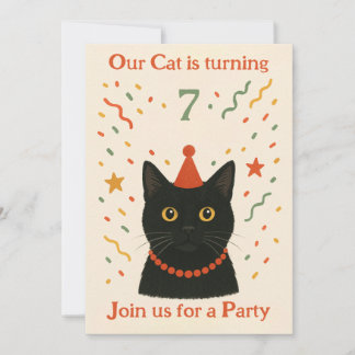 Invitación Cat Birthday Invitation