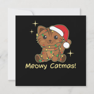 Invitación Cat Christmas Animals Cute Cats Meowy Catmas