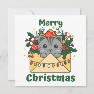 Invitación Cat Christmas Letter Winter Animals Cats Invitatio