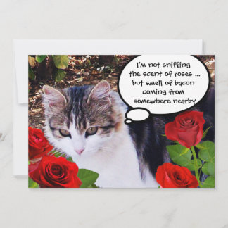 INVITACIÓN CAT CON ROSES ROJOS BACON BRUNCH FIESTA