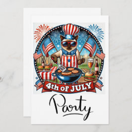 Invitación CAT Fiesta de Barbacoa 4 de julio Día de la Indepe