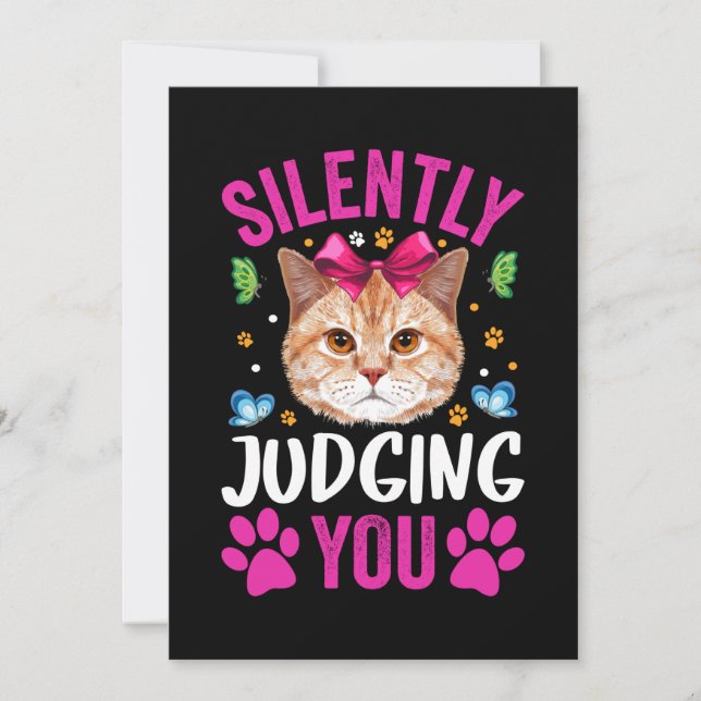 Invitación Cat Lover | Cat Juzgando Silenciosamente A Usted (Anverso)