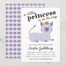 Cat Princess Baby Shower Purple