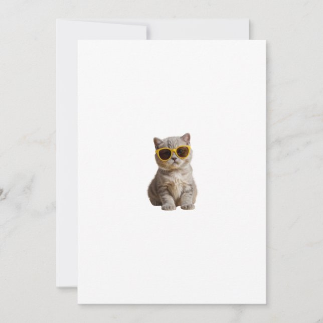 Invitación cat sunglasses (Anverso)