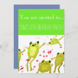 Invitación Cata de ranas Fiesta de cumpleaños de niños