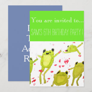 Invitación Cata de ranas Fiesta de cumpleaños de niños
