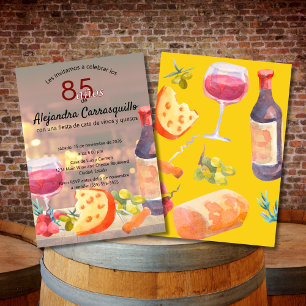 Invitación Cata de Vino y Queso Fríos Españoles 85 Cumpleaños