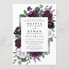 Invitación Catálogo de color morado y gris plateado